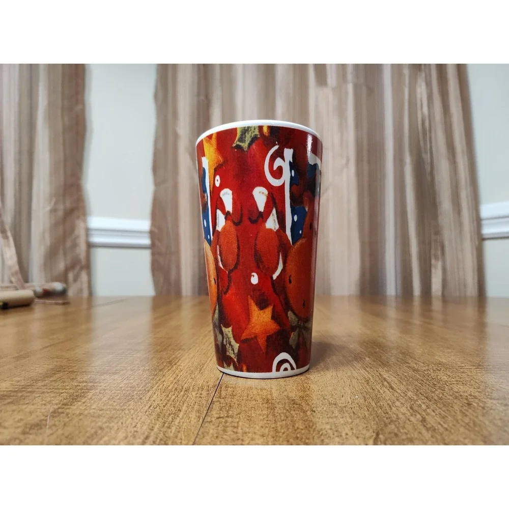 Candy Cane Scented Candle Handmade 16 oz Ceramic Reindeer Christmas Latte Mug